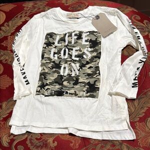 Kids White Camo Long Sleeve Shirt